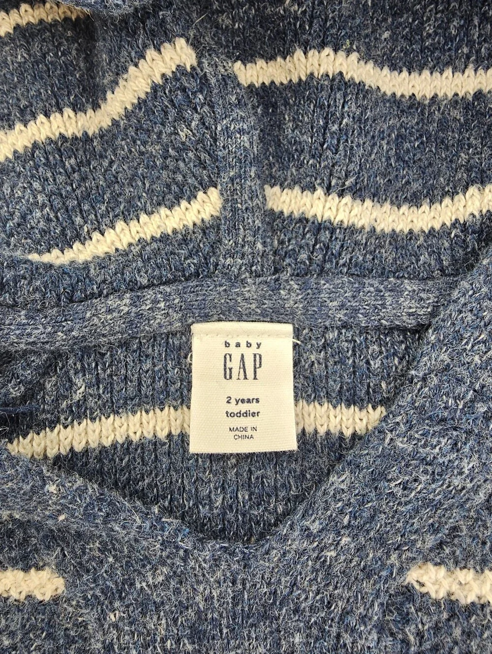 Gap Kids Toddler Navy White Striped Knit Hoodie Sweater Boys 2T